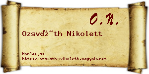 Ozsváth Nikolett névjegykártya